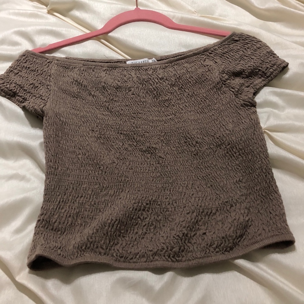 Off the shoulder cropped top